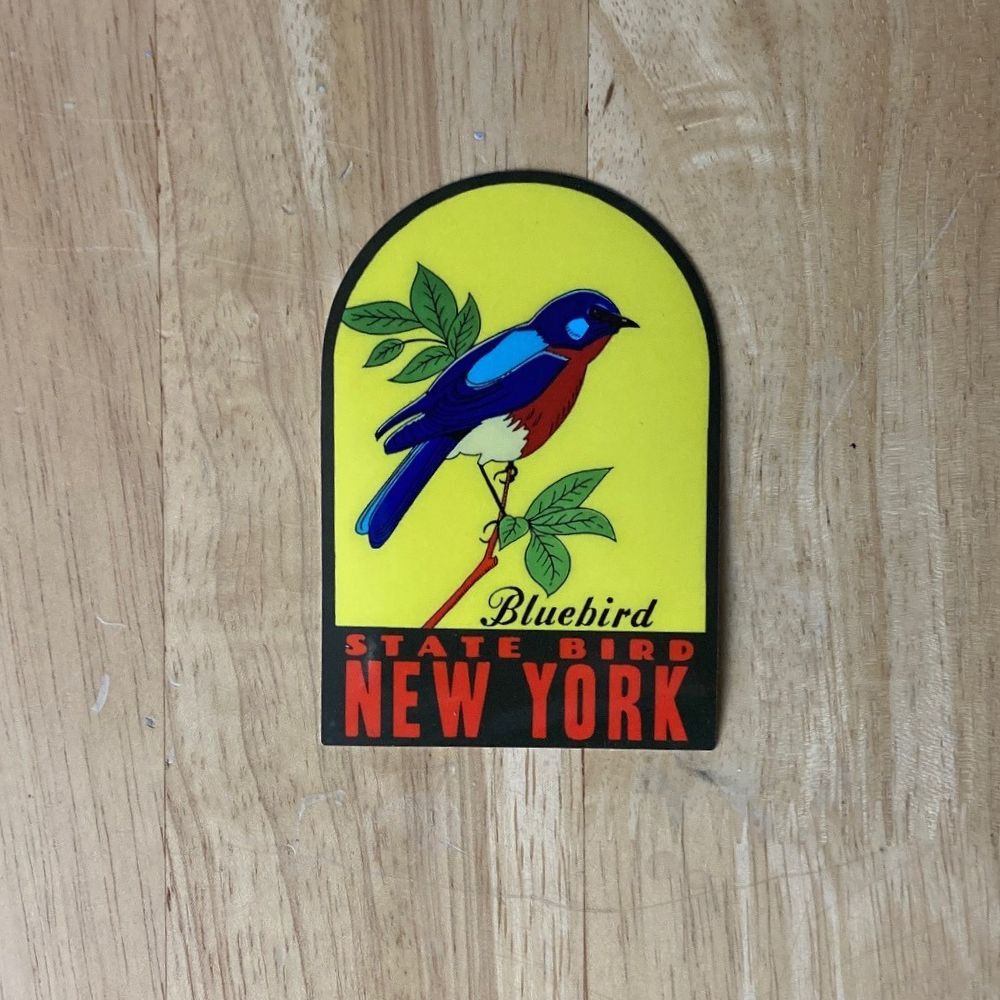 New York State Bird Bluebird Travel Decal Sticker - Reproduction