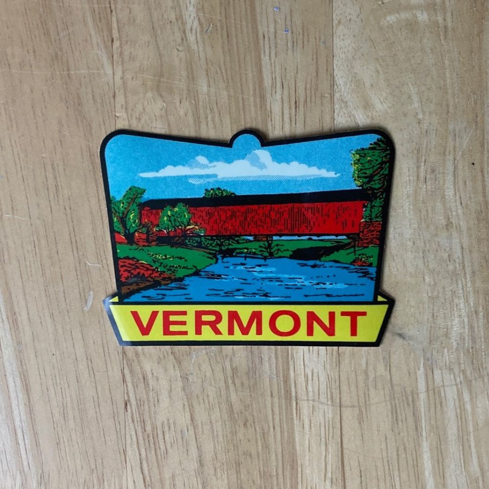 Vermont Sticker - Covered Bridge Travel Decal Sticker - Reproduction