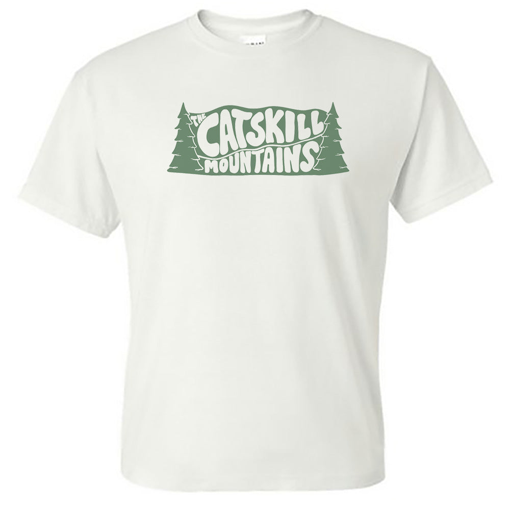 Catskills New York Vintage Style Hand Lettered Look Unisex Tee Shirt