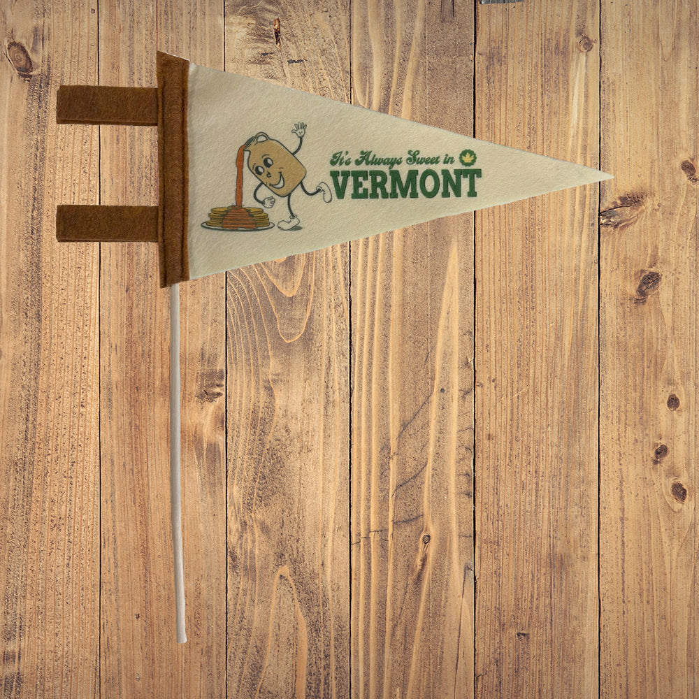 Vermont Maple Syrup Themed Mini-Pennant - Fun VT Souvenir and Gift