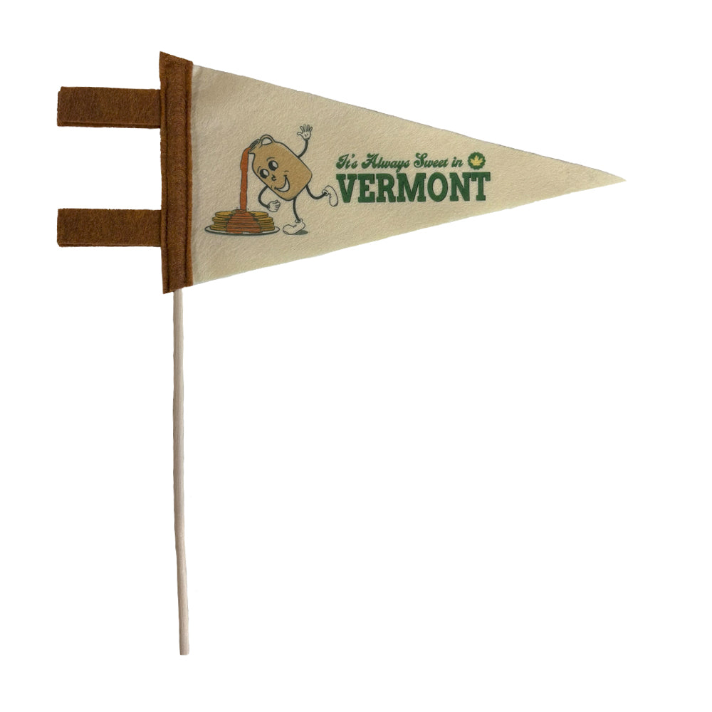 Vermont Maple Syrup Themed Mini-Pennant - Fun VT Souvenir and Gift