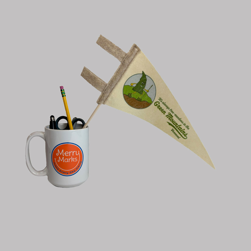 Vermont Hiking Themed Mini-Pennant - Fun VT Souvenir and Gift