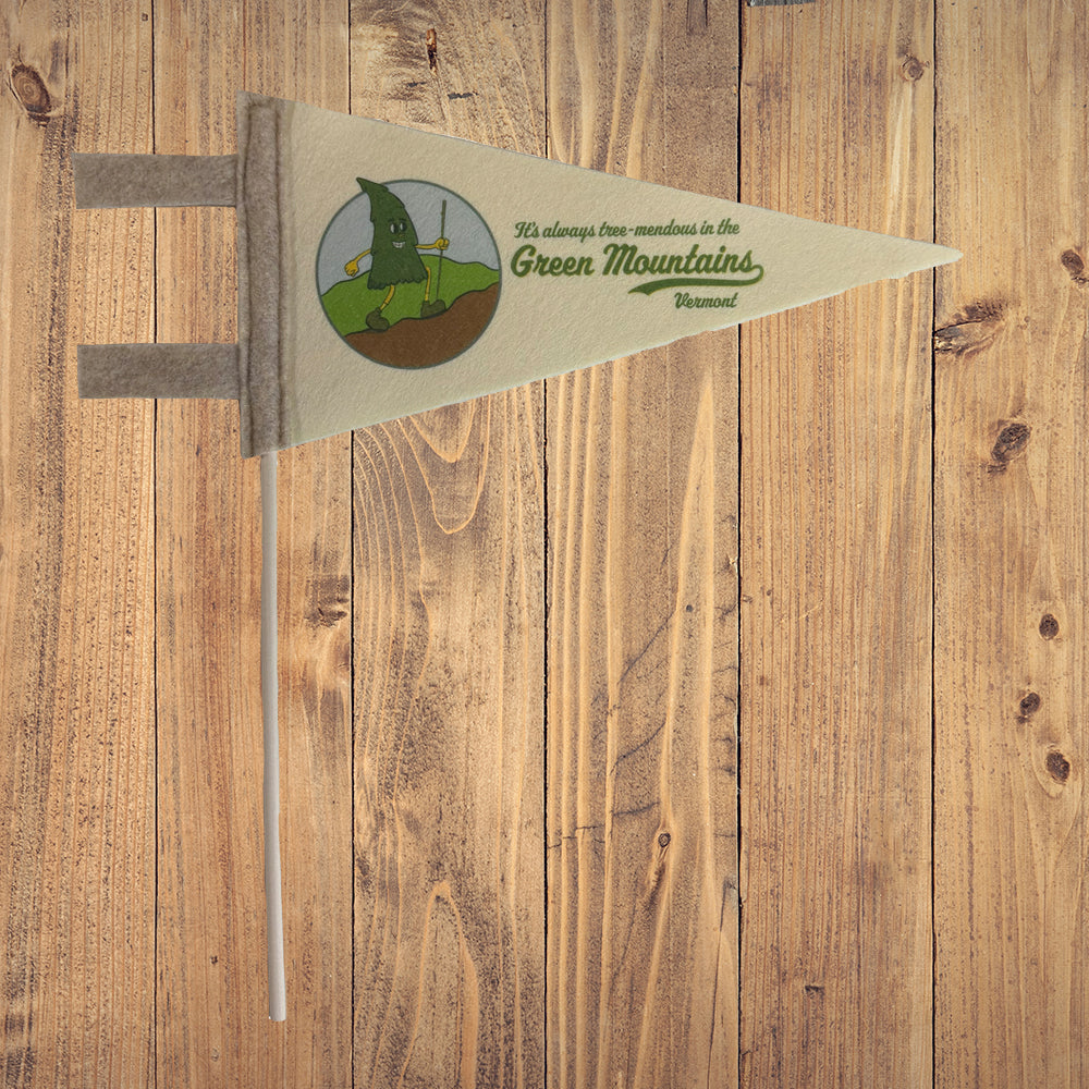 Vermont Hiking Themed Mini-Pennant - Fun VT Souvenir and Gift