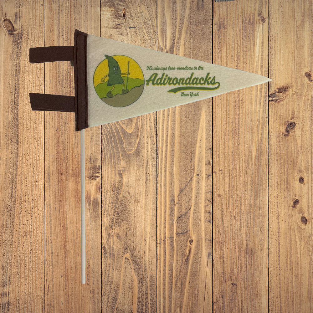 Adirondacks NY Hiking Themed Mini-Pennant - Adirondack Mountains Souvenir and Gift