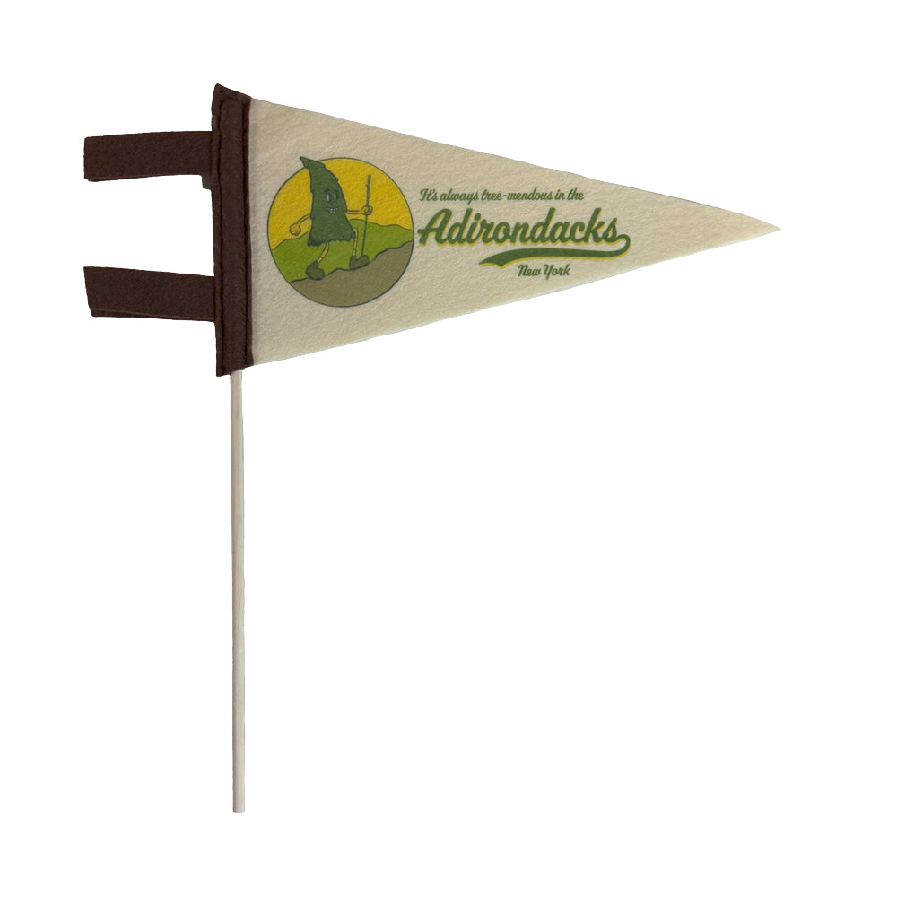 Adirondacks NY Hiking Themed Mini-Pennant - Adirondack Mountains Souvenir and Gift