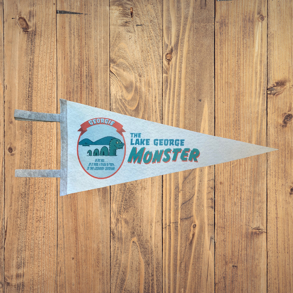 Lake George Monster Pennant - Funny Cryptid and Lore Themed Wall Decor