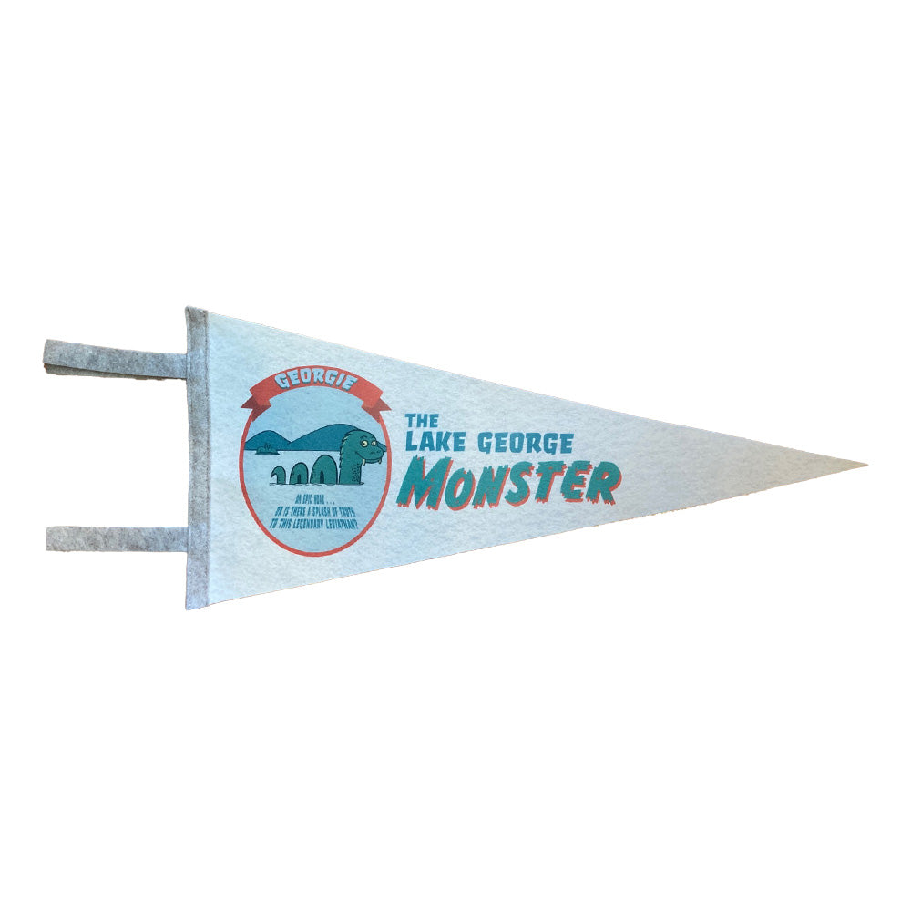 Lake George Monster Pennant - Funny Cryptid and Lore Themed Wall Decor