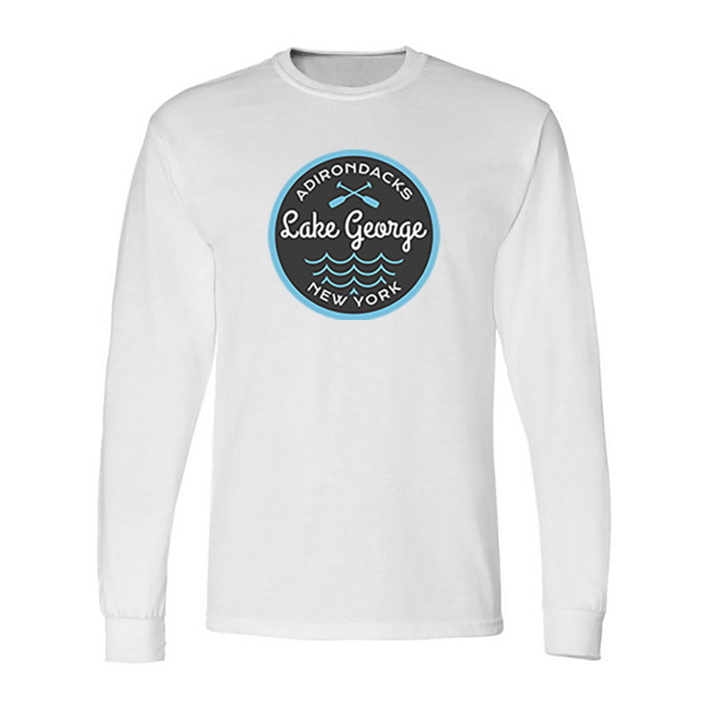 Lake George Nautical Themed Print Long Sleeve Tee Shirt